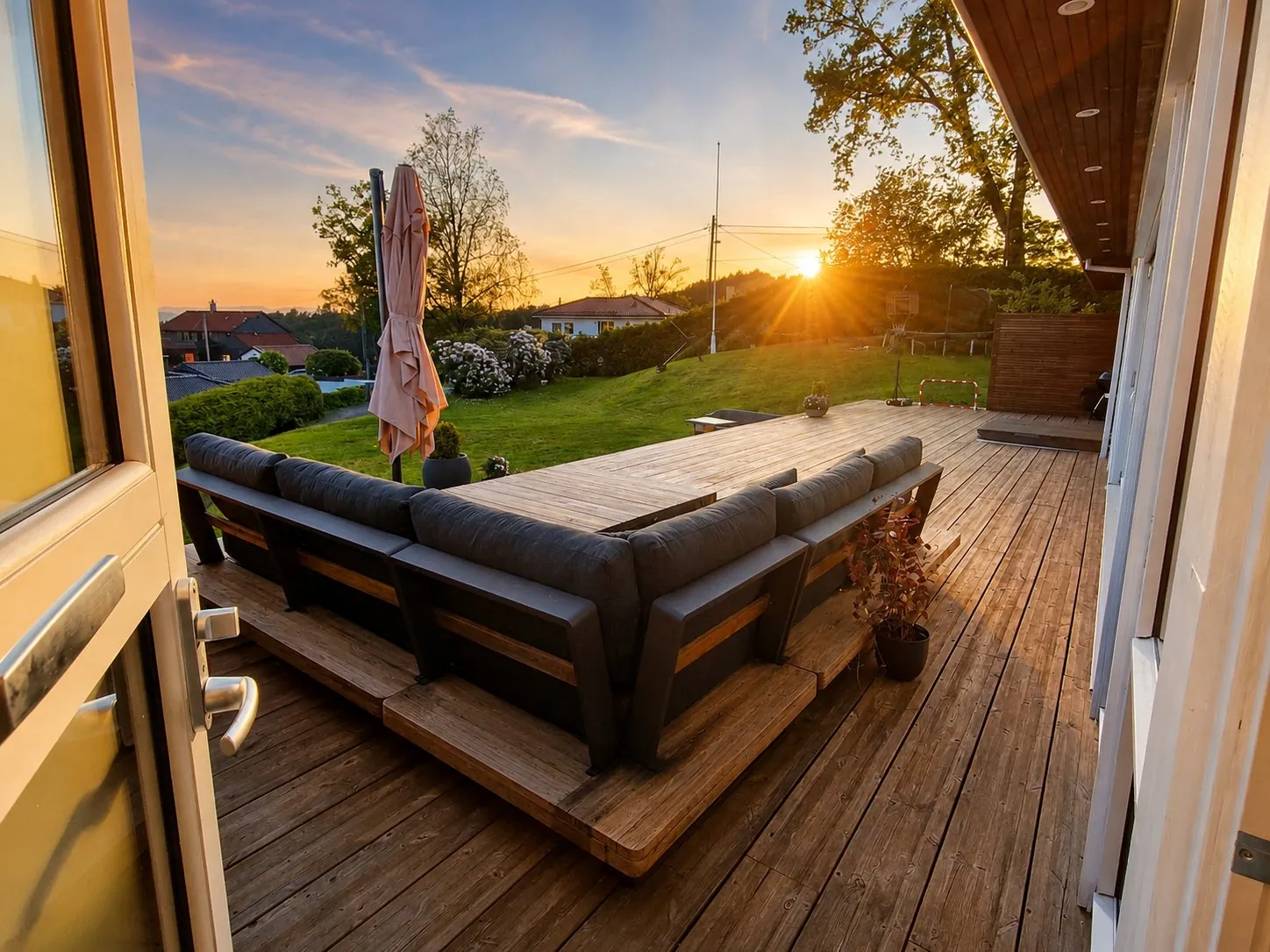 Sunset seen from the deck