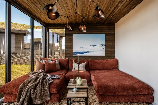 The TV lounge with corner sofa