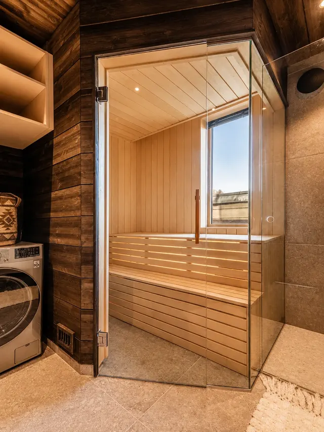 Inside the private sauna
